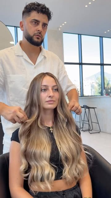 Extensions të gjata me balayage